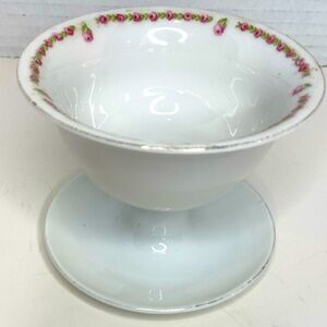 Vtg Victoria Austria Pedestal Bowl Compote Dish Bowl at Top Tray on Bottom